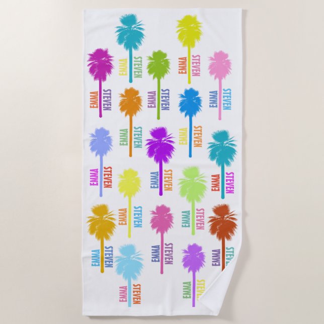 Toalha De Praia Lembrança tropical das férias da praia do (Frente)