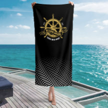 Leme de Navio Náutico Bem-vindo a bordo Preto e Do
