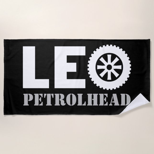 Toalha De Praia Leo Petrol Head (Frente)