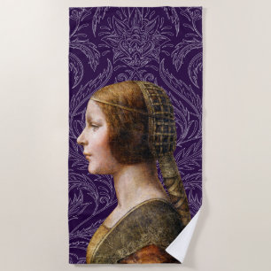 Toalha De Praia Leonardo da Vinci Retrato La Bella Principessa