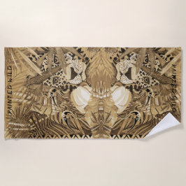 Toalha De Praia Leopardo Sepia Selvagem  