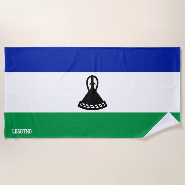Toalha De Praia Lesoto Flag Splendid Patriotic (Frente)
