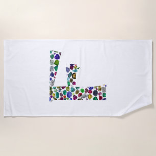 Toalha De Praia Letra 'F' Beach Towel
