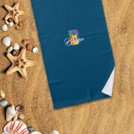 Toalha De Praia Letra muito luxuosa, chamada B oceano azul