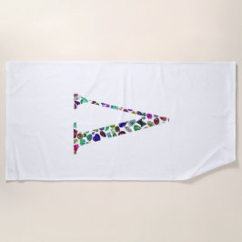 Toalha De Praia Letra V Monograma