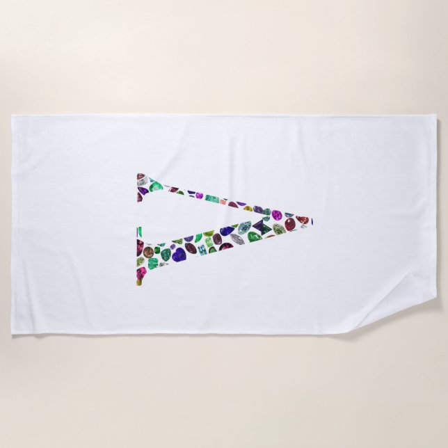 Toalha De Praia Letra V Monograma (Frente)