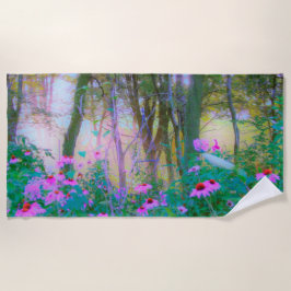 Toalha De Praia Levantamento do Sol Brilhante com Confluentes Rosa