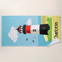 Lighthouse Scene Design Beach Towel