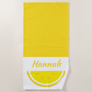 Toalha De Praia Limão amarelo personalizado