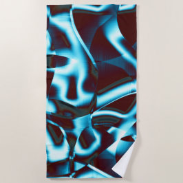 Toalha De Praia Limpe os tons cianos nas fitas abstrato para cima