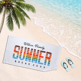 Toalha De Praia Linda Família Férias de Verão Praia Pôr do Sol