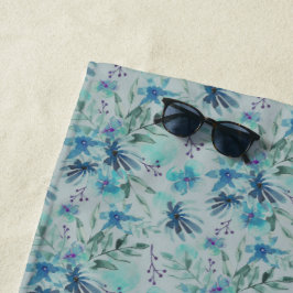Toalha De Praia Linda Watercolor Floral
