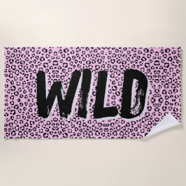Toalha De Praia Lindo em Rosa Impressão Animal (Personalizado)