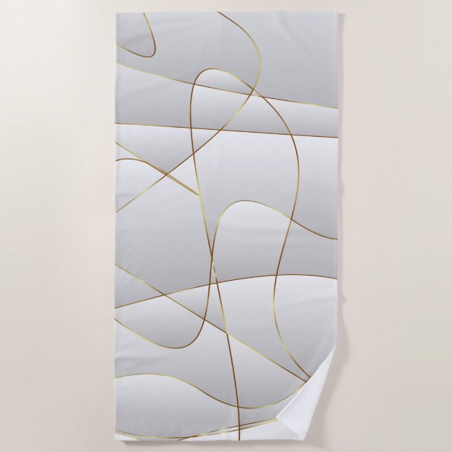 Toalha De Praia Linhas Douradas (Frente)