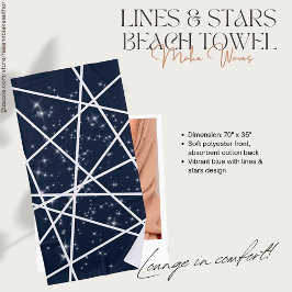 Toalha de Praia Linhas e Estrelas
