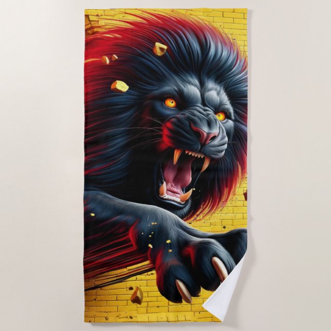 Toalha De Praia Lion Art (Frente)