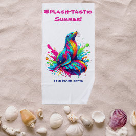 Toalha De Praia Lion do Mar Colorido