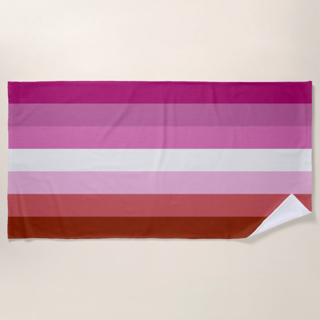 Toalha De Praia Lipstick Lesbian Pride flag (Frente)