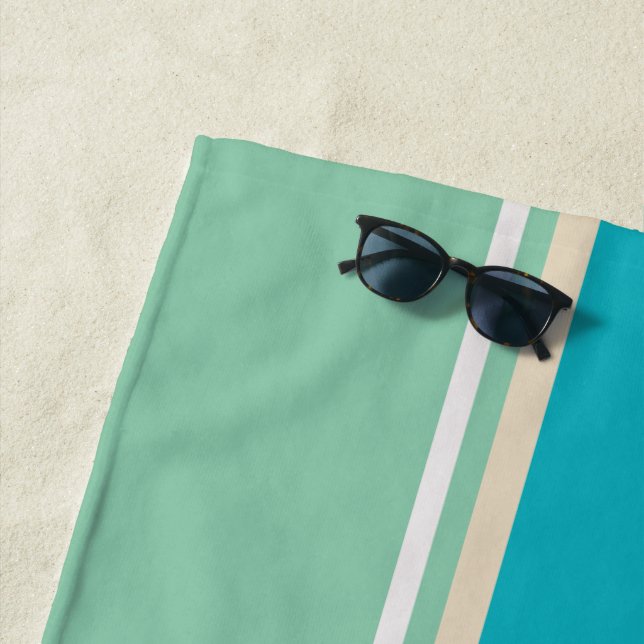 Toalha De Praia Listras azuis verdes e turquesa T  (In Situ)