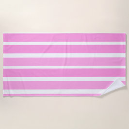Toalha De Praia Listras brancas e rosa