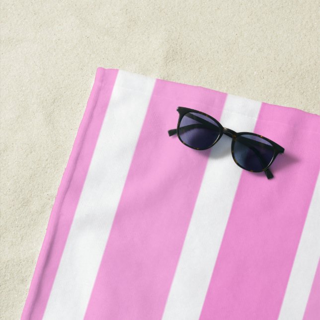 Toalha De Praia Listras brancas e rosa (In Situ)