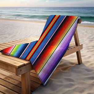 Toalha De Praia Listras Coloridas Arco-íris de Cobertor Mexicano