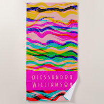 Listras Personalizadas Grunge Ondas Colorido Abstr