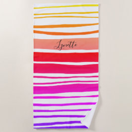 Toalha De Praia Listras pintadas coloridas