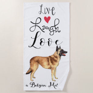 Toalha De Praia Live Laugh Love a Belga Malinois Beach Towel