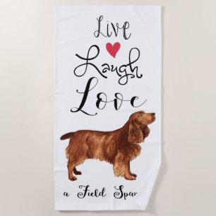 Toalha De Praia Live Laugh Love a Field Spaniel Beach Towel