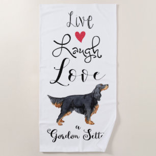 Toalha De Praia Live Laugh Love a Gordon Setter Beach Towel