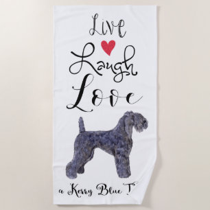 Toalha De Praia Live Laugh Love a Kerry Blue Terrier