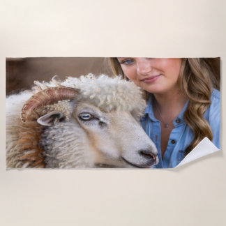 Toalha De Praia Livestock Show Sheep Photo Customize