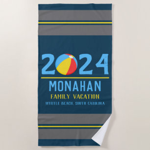 Toalha De Praia Local de Férias Familiares Personalizadas