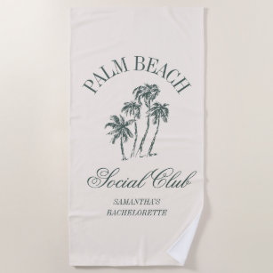 Toalha De Praia Logotipo Bachelorette do Clube Social de Praia Ret