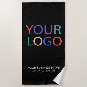 Toalha De Praia Logotipo comercial profissional e empresa de texto