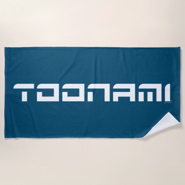 Toalha De Praia Logotipo de fonte futurística do Toonami (Frente)