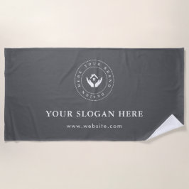 Toalha De Praia Logotipo e Texto Personalizado Simples e Minimalis