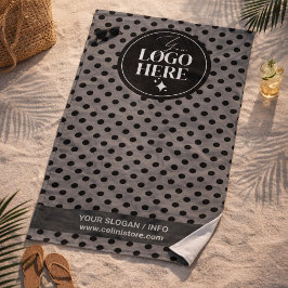 Toalha De Praia Logotipo Empresarial Cinza Carvão Minimalista Pont
