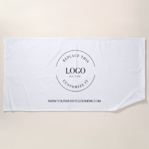 Toalha De Praia Logotipo personalizado de negócios e site profissi