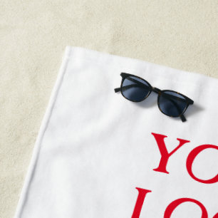 Toalha De Praia Logotipo personalizado simples e elegante aqui, em