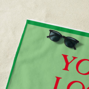 Toalha De Praia Logotipo personalizado simples e elegante aqui, em