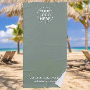 Toalha De Praia Logotipo verde da faixa l Promocional da marca Emp