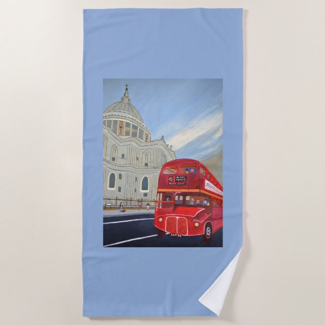 Toalha De Praia London Bus beach towel  (Frente)