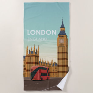 Toalha De Praia London England Big Ben Viagens vintage