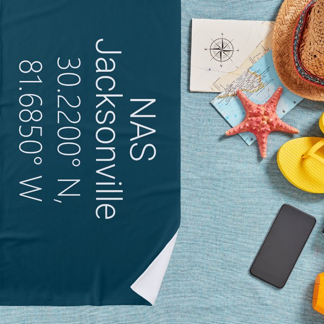 Toalha De Praia Longitude do Latitude da Jacksonville NAS (Criador carregado)