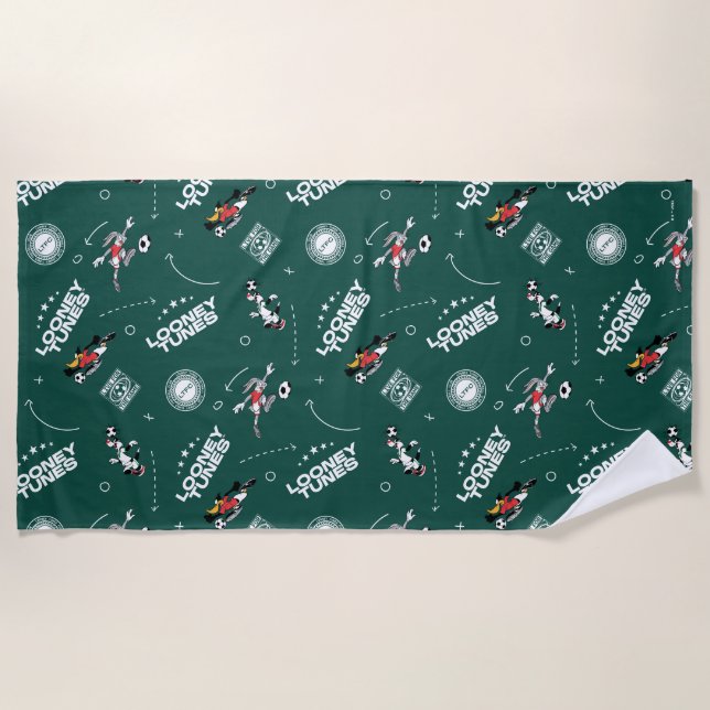 Toalha De Praia LOONEY TUNES™ Soccer Playbook Pattern (Frente)