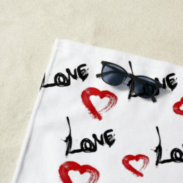 Toalha De Praia Love Hearts Beach Towel