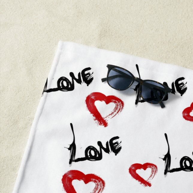 Toalha De Praia Love Hearts Beach Towel (In Situ)