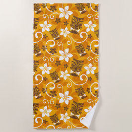 TOALHA DE PRAIA LUAU TIKI PATTERN (ORANGE)